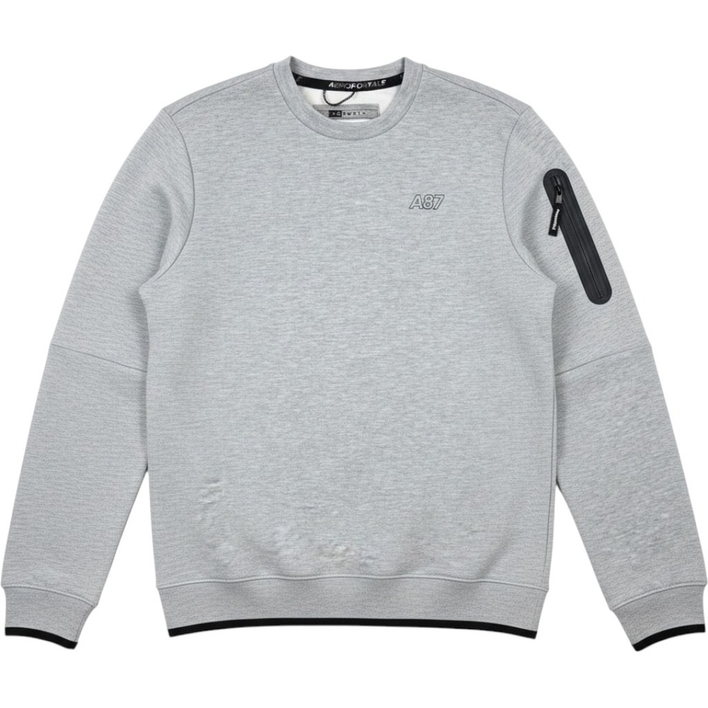 Aeropostale A87 Crew Neck Sweatshirt Mens Small Gray Tech Fleece Pullover